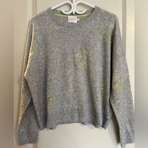 Brodie Cashmere Smiley Face Sweater Size Medium